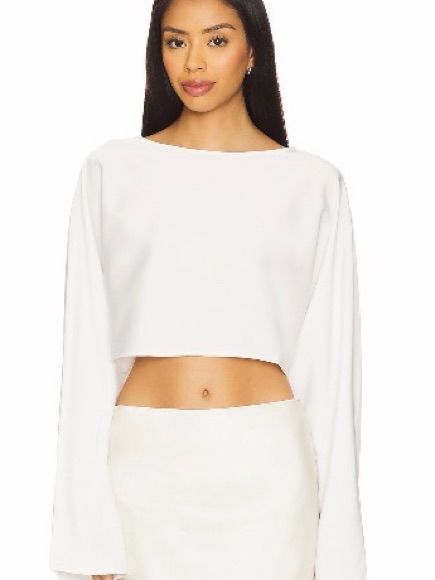 All The Ways Alessa Top - White Long Sleeve Satin